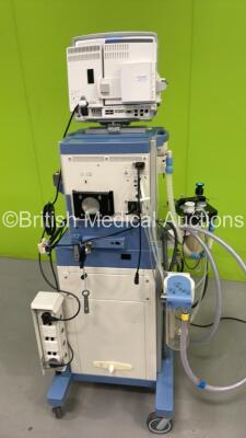 Drager Fabius Tiro Anaesthesia Machine Software Version 3.37b - Total Running Hours 5004 - Total Ventilator Hours 27 with GE Carescape B650 Patient Monitor with E-PSMP-01 Multiparameter Module with NIBP, P1, P2, T1, T2, SPO2 and ECG Options, E-sCAiO Gas M - 7