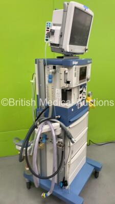 Drager Fabius Tiro Anaesthesia Machine Software Version 3.37b - Total Running Hours 5464 - Total Ventilator Hours 74 with GE B650 Monitor with GE Type E-PSMP-01 Module, E-sCAiO Gas Module with D-Fend Pro Water Trap,Bellows and Hoses (Powers Up) *S/N ASEH- - 3