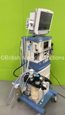 Drager Fabius Tiro Anaesthesia Machine Software Version 3.37b - Total Running Hours 5257 - Total Ventilator Hours 68 with GE Carescape B650 Monitor, GE E-PSMP-01 Multiparameter Module with NIBP, P1, P2, T1, T2,SPO2 and ECG Options, E-sCAiO Gas Module with - 5