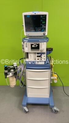 Drager Fabius Tiro Anaesthesia Machine Software Version 3.37b - Total Running Hours 5663 - Total Ventilator Hours 57 with GE Carescape B650 Monitor with GE Type E- PSMP-01 Module, E-sCAiO Gas Module with D-Fend Pro Water Trap, Bellows, Absorber and Hoses