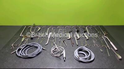 Job Lot of Various Surgical Instruments Including 1 x W&H Implantmed 06631600 Handpiece and 2 x Light Source Cables