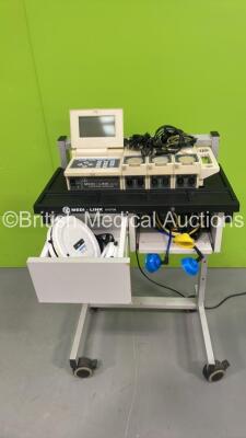 EMS Medi-Link System Control Module with Stimulation Module, Interferential Module, EMG Module and Accessories on Stand (Powers Up - Blank Screen)