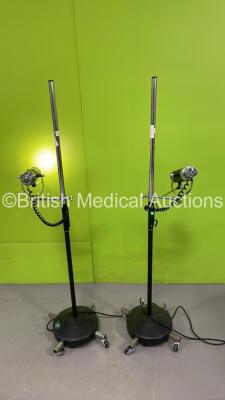 2 x Instavac Patient Examination Lamps on Stands (1 x Powers Up - 1 x Missing Power Switch) *S/N 00560 / 00564*