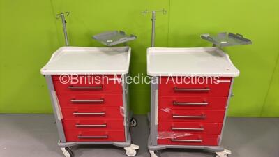 2 x MedStar Drawer Carts/Crash Trolleys - Unused