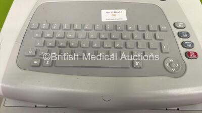 GE MAC 3500 ECG Machine on Stand with 10 Lead ECG Leads (Powers Up - Some Casing Cracks - See Photos) - 2