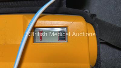 2 x Medtronic Physio Control Lifepak 1000 Defibrillators (Both Power Up with Cracks in Casing - See Photos) with 2 x 3 Lead ECG Leads, 3 x Electrode Packs (All in Date) and 2 x Batteries *Install Before 2024 / 2024* - 10