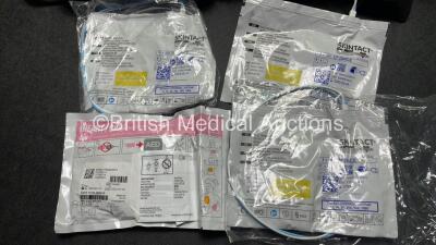 2 x Medtronic Physio Control Lifepak 1000 Defibrillators (Both Power Up with Cracks in Casing - See Photos) with 2 x 3 Lead ECG Leads, 3 x Electrode Packs (All in Date) and 2 x Batteries *Install Before 2024 / 2024* - 6