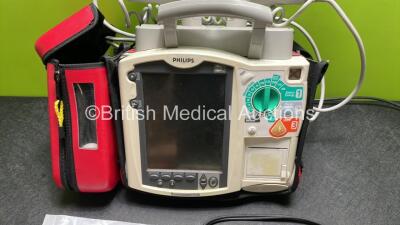 Philips Heartstart MRx Defibrillator with External Hard Paddles (No Power) Including Pacer, ECG, SpO2, NIBP and Printer Options with Philips M3539A Module, Philips M3538A Battery, Philips M3725A Test Load, 3 Lead ECG Lead, Paddle Lead and BP Cuff - 2