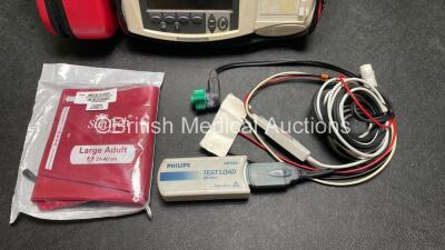 Philips Heartstart MRx Defibrillator with External Hard Paddles (No Power) Including Pacer, ECG, SpO2, NIBP and Printer Options with Philips M3539A Module, Philips M3538A Battery, Philips M3725A Test Load, 3 Lead ECG Lead, Paddle Lead and BP Cuff - 3