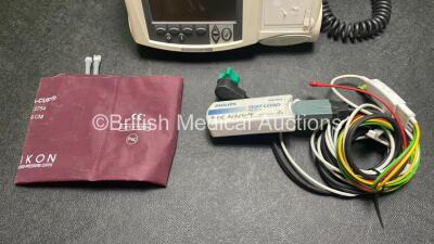 Philips Heartstart MRx Defibrillator with External Hard Paddles (Powers Up Temporarily Then Shuts Down) Including Pacer, ECG and Printer Options with Philips M3539A Module, Philips M3538A Battery, Philips M3725A Test Load, 3 Lead ECG Lead, Paddle Lead and - 6