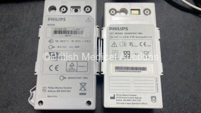 Philips Heartstart MRx Defibrillator with External Hard Paddles (Powers Up Temporarily Then Shuts Down) Including Pacer, ECG and Printer Options with Philips M3539A Module, Philips M3538A Battery, Philips M3725A Test Load, 3 Lead ECG Lead, Paddle Lead and - 9