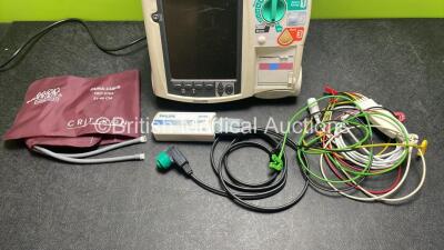 Philips Heartstart MRx Defibrillator with External Hard Paddles (Powers Up Temporarily Then Shuts Down) Including Pacer, NIBP, SpO2, Temp, BP1, BP2, ECG and Printer Options with Philips M3539A Module, Philips M3538A Battery, Philips M3725A Test Load, 3 Le - 2