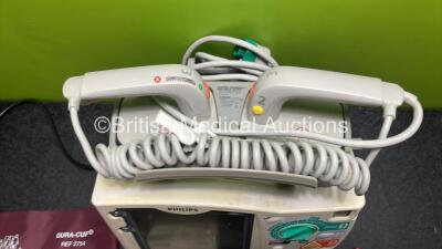 Philips Heartstart MRx Defibrillator with External Hard Paddles (Powers Up Temporarily Then Shuts Down) Including Pacer, NIBP, SpO2, Temp, BP1, BP2, ECG and Printer Options with Philips M3539A Module, Philips M3538A Battery, Philips M3725A Test Load, 3 Le - 5