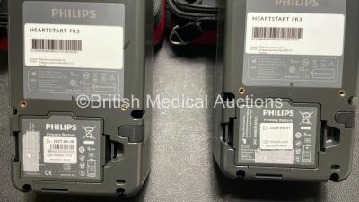 2 x Philips Heartstart FR3 Defibrillators (Both Power Up) In Carry Cases with 4 x Electrode Packs (All in Date) and 2 x Batteries (Install Before 2028 / 2027) *SN C18B-00119 / C18B-00083* - 8