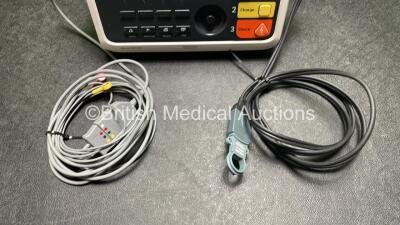 Philips Efficia DFM100 Defibrillator *Mfd 2018* with Pacer, ECG and Printer Options, 1 x Battery, 1 x Paddle Lead and 1 x 3 Lead ECG Lead (Powers Up) *SN CN32620474* - 4