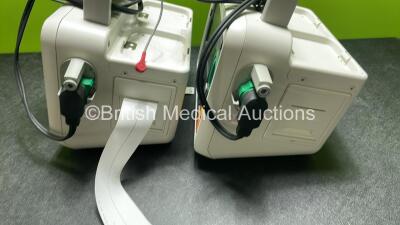 2 x Philips Efficia DFM100 Defibrillator *Mfd 2018 / 2018* with ECG and Printer Options, 2 x Batteries, 2 x Paddle Leads and 1 x 3 Lead ECG Lead (Both Power Up) *SN NA / CN32618885* - 7