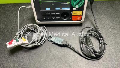 Philips Efficia DFM100 Defibrillator *Mfd 2019* with ECG and Printer Options, 1 x Battery, 1 x Paddle Lead and 1 x 3 Lead ECG Lead (Powers Up) *SN CN32633706* - 3