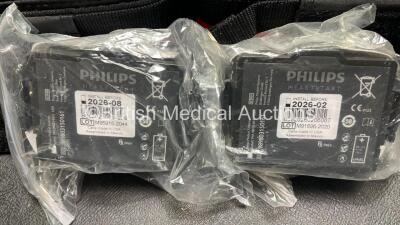 2 x Philips Heartstart FR3 Defibrillators (Both Power Up) In Carry Cases with 2 x Electrode Packs (Both in Date) and 4 x Batteries (Install Before 2026 / 2026 / 2022 / 2023) - 7