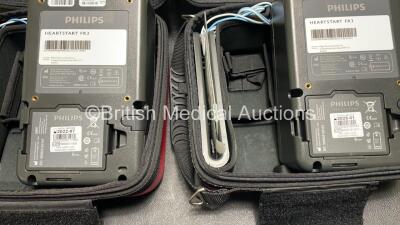 2 x Philips Heartstart FR3 Defibrillators (Both Power Up) In Carry Cases with 3 x Electrode Packs (All in Date) and 4 x Batteries (Install Before 2022 / 2022 / 2022 / 2025) - 9