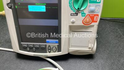 Philips Heartstart MRx Defibrillator / Monitor Including ECG, and Printer Options (Powers Up) with 1 x 3 Lead ECG Lead, 1 x Paddle Lead and 1 x Philips M3539A Module - 3