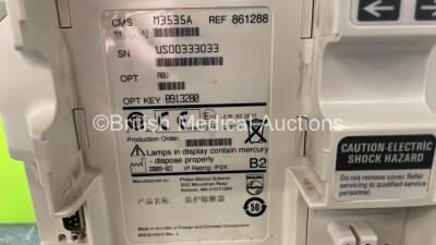 Philips Heartstart MRx Defibrillator / Monitor Including ECG, and Printer Options (Powers Up) with 1 x 3 Lead ECG Lead, 1 x Paddle Lead and 1 x Philips M3539A Module - 9