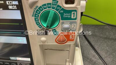 Philips Heartstart MRx Defibrillator / Monitor Including Pacer, ECG, SpO2, NIBP, BP1, BP2, Temp, CO2 and Printer Options with 1 x M3725A Test Load, 1 x Paddle Lead, 1 x Philips M3539A Module, 1 x Philips M3538A Battery, 1 x 3 Lead ECG Lead, 1 x SpO2 Finge - 3