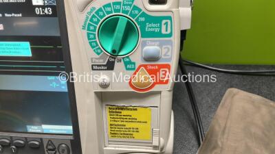 Philips Heartstart MRx Defibrillator / Monitor Including Pacer, ECG, SpO2, NIBP, BP1, BP2, Temp, CO2 and Printer Options with 1 x M3725A Test Load, 1 x Paddle Lead, 1 x Philips M3539A Module, 1 x Philips M3538A Battery, 1 x 3 Lead ECG Lead, 1 x SpO2 Finge - 3