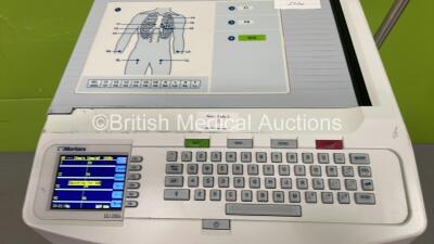 Mortara ELI 250c ECG Machine on Stand with 10 Lead ECG Leads (Powers Up) - 2