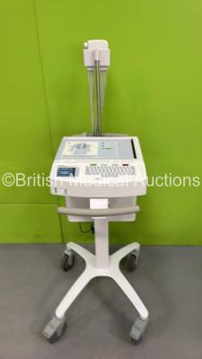 Mortara ELI 250c ECG Machine on Stand with 10 Lead ECG Leads (Powers Up)