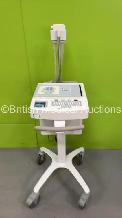 Mortara ELI 250c ECG Machine on Stand with 10 Lead ECG Leads (Powers Up)