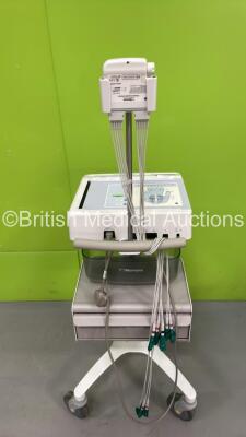 Mortara ELI 250c ECG Machine on Stand with 10 Lead ECG Leads (Powers Up) - 3