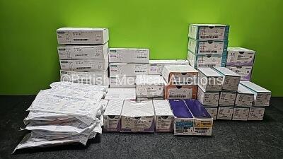 Job Lot of Medical Consumables Including Sprotte, SonoPlex II Facet, PDS II Polydioxanone, Prolene Polypropylene, Covidien Ti-Cron Coated Braided Polyester, Vicryl Coated Polyglactin 910,Covidien Novafil Monofilament Polybutester, Covidien Caprosyn Monofi