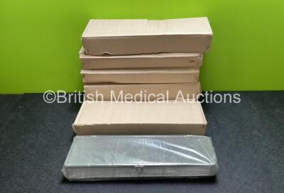 6 x Surgical Instrument Boxes / Baskets with Lids (450 x 120 x 50mm) *Like New*