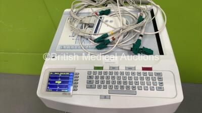 Mortara ELI 250c ECG Machine on Stand with 10 Lead ECG Leads (Powers Up) - 2