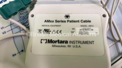 Mortara ELI 250c ECG Machine on Stand with 10 Lead ECG Leads (Powers Up) - 3