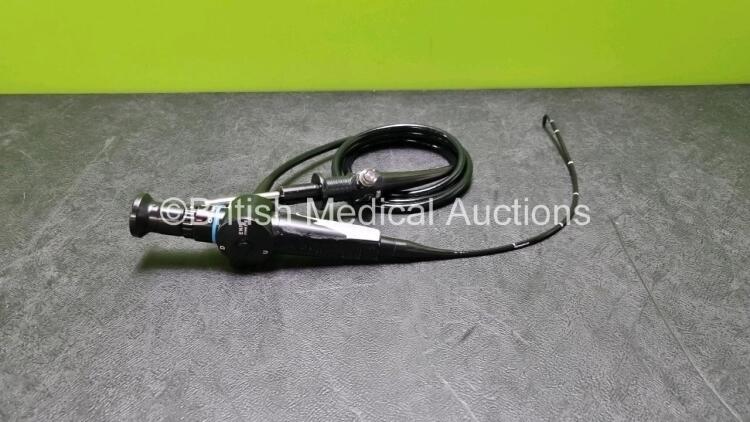 Olympus ENF-P4 Pharyngoscope - Engineers Report : Optical System 0 Broken Fibers , Angulation - No Fault Found, Insertion Tube - Kinked , Light Transmission - No Fault Found, Channels - No Fault Found, *SN