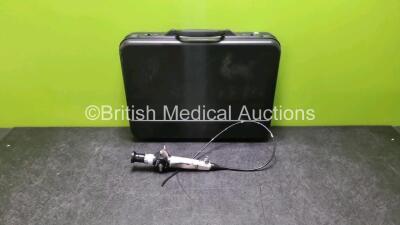 Olympus LF GP Laryngoscope in Case - Engineers Report : Optical System Minor Stain , Angulation - No Fault Found, Insertion Tube - Badly Crushed , Light Transmission - No Fault Found, Channels - No Fault Found *SN 1000932*