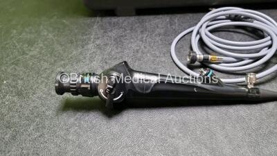 Olympus CYF-5 Cystoscope In Case - Engineer's Report : Optical System - Bad Fluid Stain , Angulation - No Fault Found, Insertion Tube - Badly Kinked, Light Transmission - No Fault Found, Channels - No Fault Found, Leak Check - No Fault Found *SN 500924* - 2