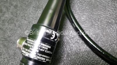 Olympus ENF-P4 Pharyngoscope - Engineers Report : Optical System 0 Broken Fibers Dirt in Optics , Angulation - No Fault Found, Insertion Tube - Kinked , Light Transmission - No Fault Found, Channels - No Fault Found, Leak Check - No Fault Found *SN 80057 - 5