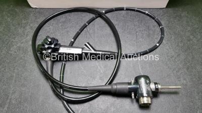 Olympus GIF-2T240 Video Gastroscope in Case - Engineer's Report : Optical System - No Fault Found, Angulation - Bending Section Strained , Insertion Tube - Minor Kink , Light Transmission - No Fault Found, Channels - No Fault Found, Leak Check - No Fault - 2