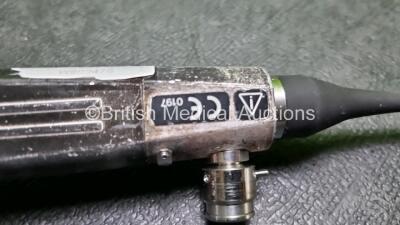 Olympus ENF-GP Pharyngoscope - Engineers Report : Optical System 10 Broken Fibers , Angulation - No Fault Found, Insertion Tube - Kinked , Light Transmission - No Fault Found, Channels - No Fault Found, *SN - 6