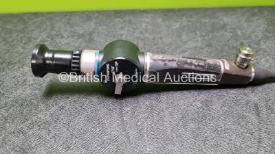 Olympus ENF-GP Pharyngoscope - Engineers Report : Optical System 0 Broken Fibers , Angulation - No Fault Found, Insertion Tube - Kinked , Light Transmission - No Fault Found, Channels - No Fault Found, *SN 700595* - 2