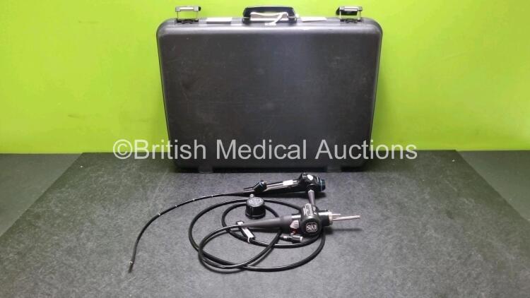 Olympus CYF-240 Video Cystoscope *Mfd 2014* in Case - Engineer's Report : Optical System - No Fault Found, Angulation - Not Reaching Specification - No Fault Found , Insertion Tube - Bending Section Rubber Split, Tube Worn, Light Transmission - No Fault F