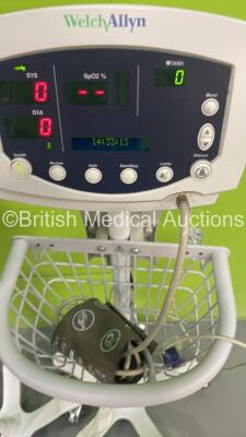 3 x Welch Allyn 53N00 Vital Signs Monitors on Stands with 3 x Power Supplies (All Power Up) - 2