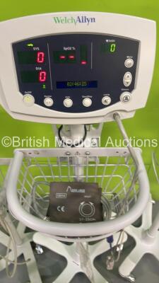 3 x Welch Allyn 53N00 Vital Signs Monitors on Stands with 3 x Power Supplies (All Power Up) - 3