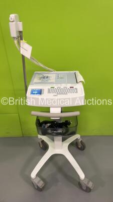 Mortara ELI 250c ECG Machine on Stand with ECG Lead (Powers Up)