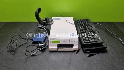 Job Lot Including 1 x Sony UP-25 MD Colour Video Printer (Powers Up) 2 x Keyboards, 1 x Netgear GS105 Gigabit Switch and 1 x Symbol Barcode Scanner