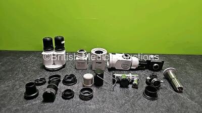 Job Lot of Various Carl Zeiss Microscope Binocular Attachments Including f 125, f 107, f=220 and f 137/340