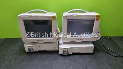 Job Lot Including 2 x Philips IntelliVue MP30 Patient Monitors (Both Power Up) and 2 x Philips IntelliVue G5 M1019A Gas Modules (Both Power Up)