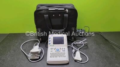 SonoSite 180 Plus Portable Ultrasound Ref P02462-04 (Powers Up) in Carry Case with, 1 x Power Supply, 1 x C60/5 Ref P02115 - 05 Transducer / Probe and 1 x L38/10-5 Ref P01910-03 Transducer / Probe